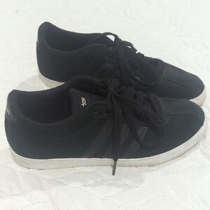 Adidas Women's Black Sneakers with White Sole